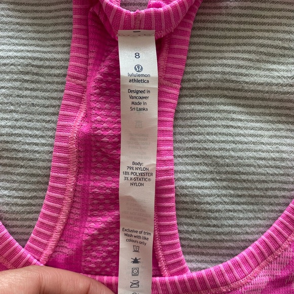 Lulu lemon pink camp tank top - size 8 - Picture 4 of 4